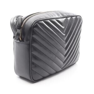 Saint Laurent Paris LOU Monogram Shoulder Bag Leather Black